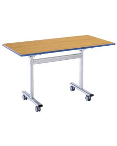 Flip Top Rectangular Table 1200x600mm - Beech - Blue
