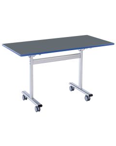 Flip Top Rectangular Table 1200x600mm Slate Grey - Blue