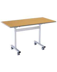 Flip Top Rectangular Table 1200x600mm - Beech - Charcoal