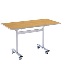 Flip Top Rectangular Table 1200x600mm - Beech - Light Grey