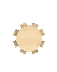 Millhouse Large Circular Table with 8 Sturdy Chairs