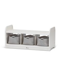 Millhouse White Low Storage Unit (inc rope baskets)