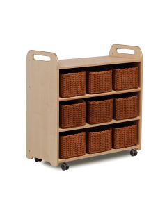 Mobile Shelf with Mirror Back and 9 Baskets