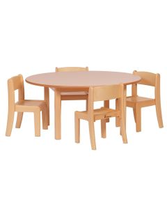 Millhouse Circular Table 4 Stacking Chairs - 310mm