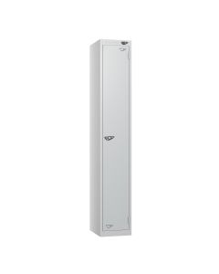 Full Height Flat Top Lockers - 30cm Depth - Silver - 1 Door