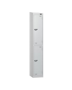 Lockers- Full Height Sloping Top- Depth 30cm- Silver- 2 Door