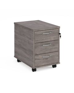 3 Drawer Mobile Pedestal - Grey Oak