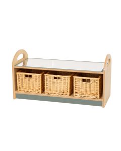 Low Storage Unit with Mirror Top