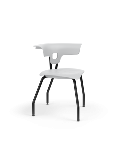 Ruckus 4 Leg Chair with Upholstery - Black Frame - Grey