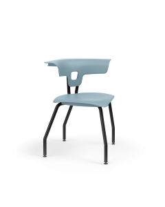 Ruckus 4 Leg Chair with Upholstery - Black Frame - Dark Teal