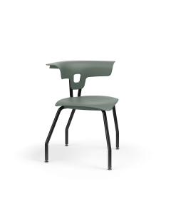 Ruckus 4 Leg Chair with Upholstery - Black Frame - Dark Grey
