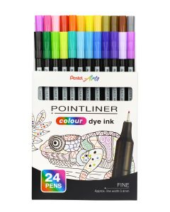 Pentel Pointliner Fineliner - Assorted - Pack of 24