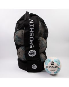 SHOSHIN Match Netball - White/Blue - Size 5 - Pk 8 with Bag
