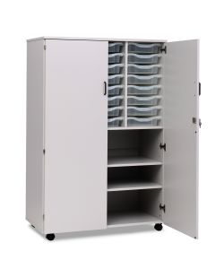 Grey 24 Tray Tall Lockable Storage Unit