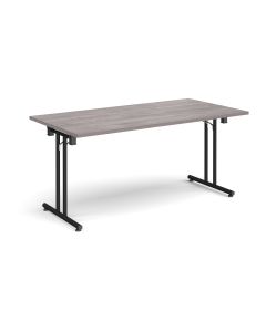 Folding Meeting Table 1600x800mm - Grey Oak - Black Frame