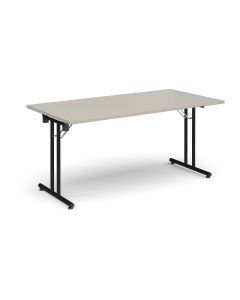 Folding Meeting Table 1600x800mm - Light Grey - Black Frame