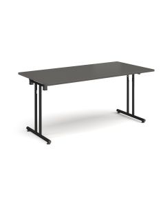 Folding Meeting Table 1600x800mm - Charcoal - Black Frame
