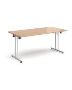 Folding Meeting Table 1600x800mm - Beech - Grey Frame