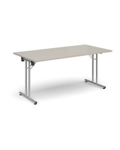 Folding Meeting Table 1600x800mm - Light Grey - Silver Frame
