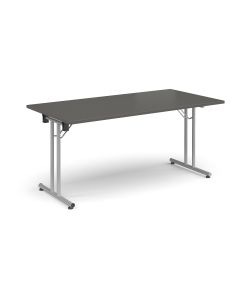 Folding Meeting Table 1600x800mm - Charcoal - Grey Frame