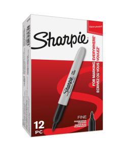 Sharpie Fine Permanent Markers Black - Pack of 12