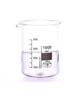 Simax Glass Beaker Squat Form - 1000ml - Pack of 10