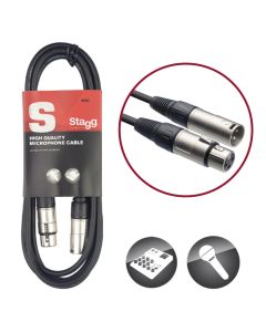 Stagg 3m/10ft XLR to XLR Microphone Cable - Black