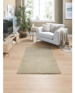 Plain Stain Resistant Washable Rug -100 x 150cm - Stone