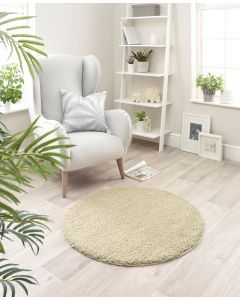 Plain Stain Resistant Washable Circle Rug - 100cm - Stone