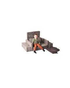 Soft Play Sofa Set of 10 Faux Suede - Grey