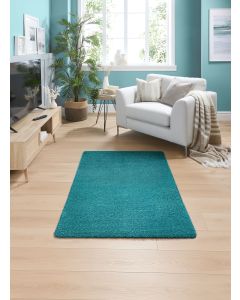PlainStain Resistant Washable Rug -100 x 150cm - Teal