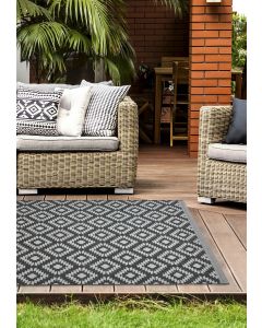 Grey Tile Indoor/Outdoor Flatweave Rug - Medium