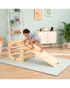 Wooden Climbing Cube and Slide