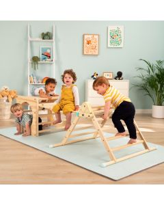 Wooden Climbing Triangle Cube and Slide