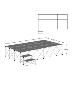 Ultralight Stage Pack D 6x3M Carpeted - Anthracite Grey