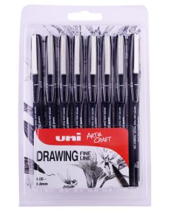 Uni-Ball Pin Drawing Pens Ass Pk 8