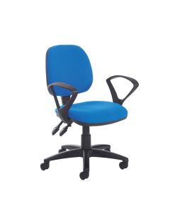 Medium Back Operator Chair with Fixed arms and seat slide