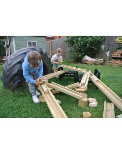 Outdoor Wooden Water Channelling and Blocks