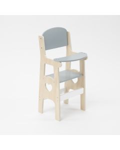 White and Grey FSC Wooden Doll High Chair