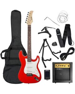 3rd Avenue Rocket Series 4/4 Electric Guitar Pack - Red