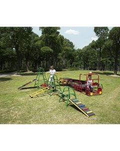 OUTDOOR ACTIVITY PLAY GYM WITH WOBBLE BOARD