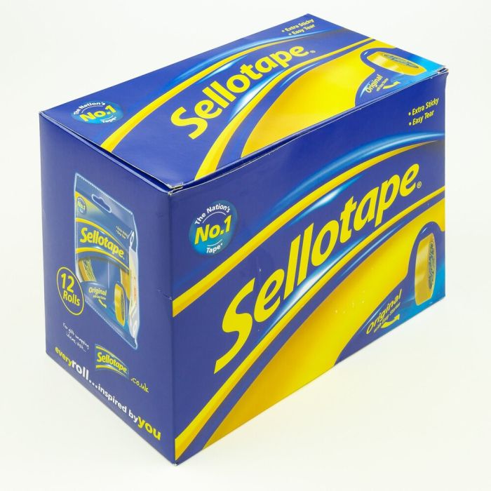 Orignal Sellotape Clear - 25mm x 66m - Pack of 12 Orignal Sellotape Clear - 25mm x 66m - Pack of 12