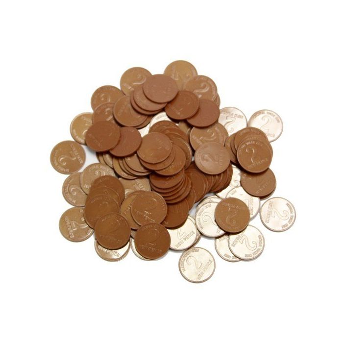 2p Coins Plastic Play Coins - Pack of 100 2p Coins Plastic Play Coins - Pack of 100