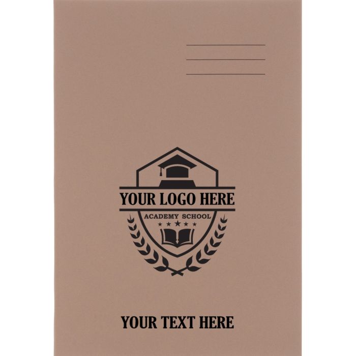  A4 Exercise Book 64p - 8mm Ruled With Margin- Buff - Pk 50