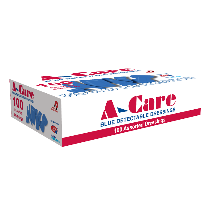 Waterproof Detectable Plasters Blue Assorted - Pack of 100