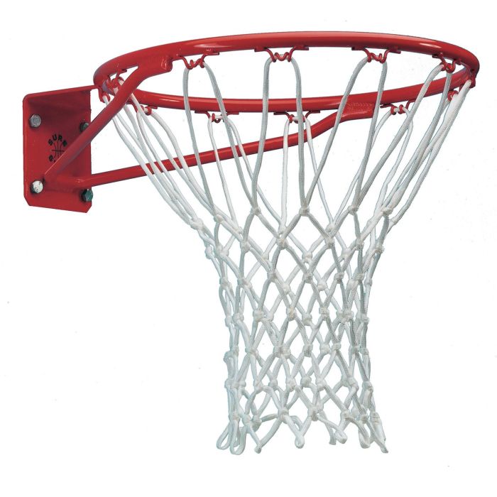 Sureshot Ultra Heavy-Duty Euro Basketball Ring and Net Set - Red/White Sureshot Ultra Heavy-Duty Euro Basketball Ring and Net Set - Red/White