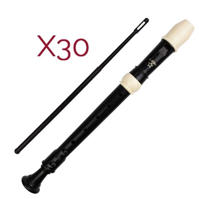 A-Star Brown & White Descant Recorder 30 Pack