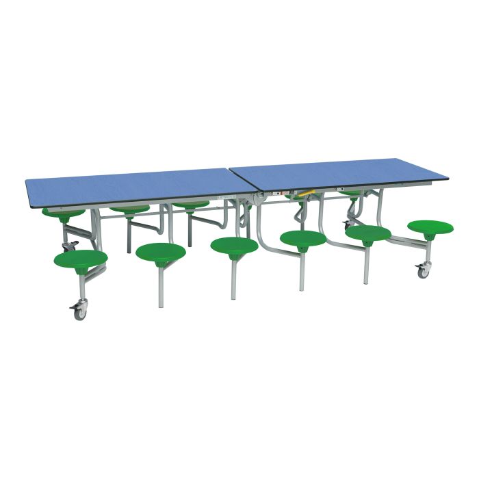 Primary Rectangular 12 Seater Tables -  Blue Top/Green Seat