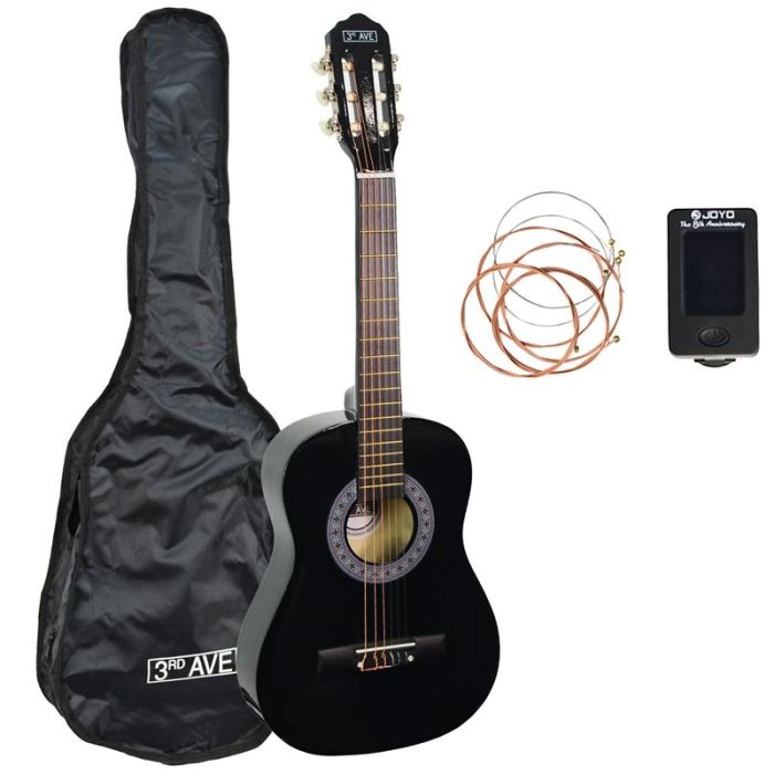 3rd Avenue 1/2 Size Classical Guitar Pack - Black