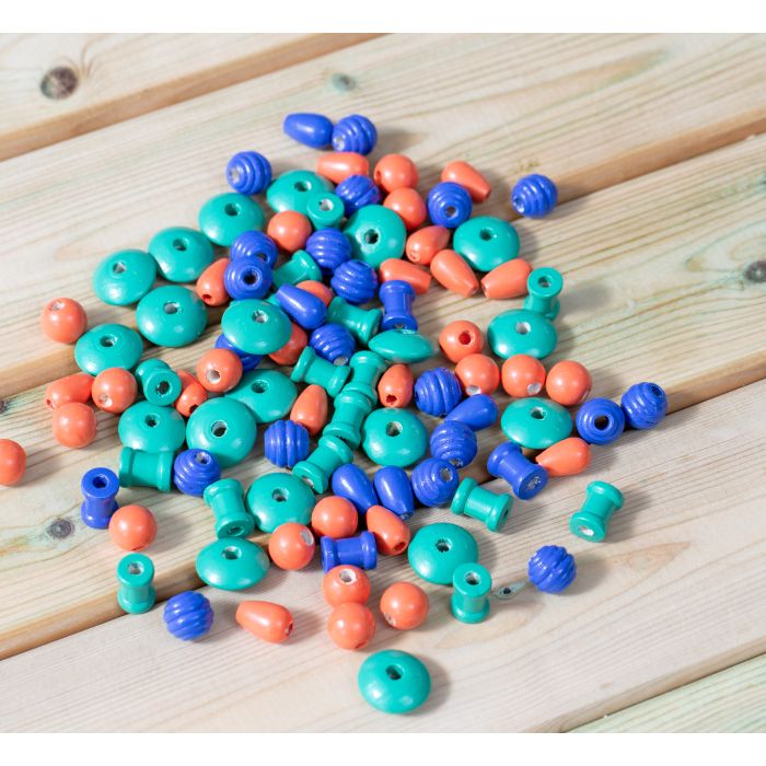 Assorted Wooden Beads - Pack of 100 Assorted Wooden Beads - Pack of 100